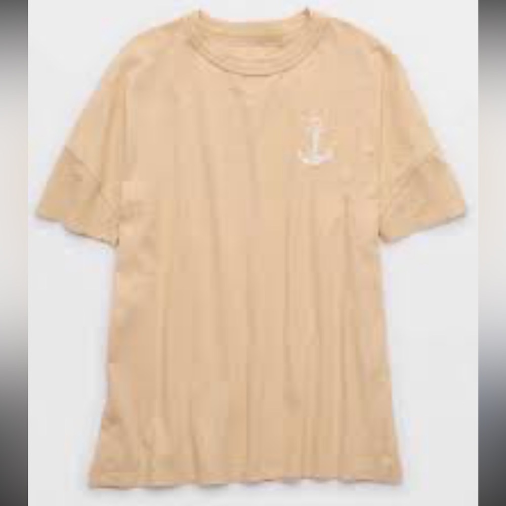 Aerie oversized cotton embroidered anchor tee - Picture 2 of 7